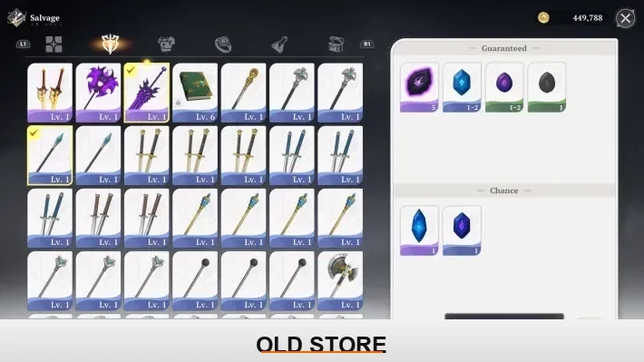 Weapons and Materials 7DS Origin