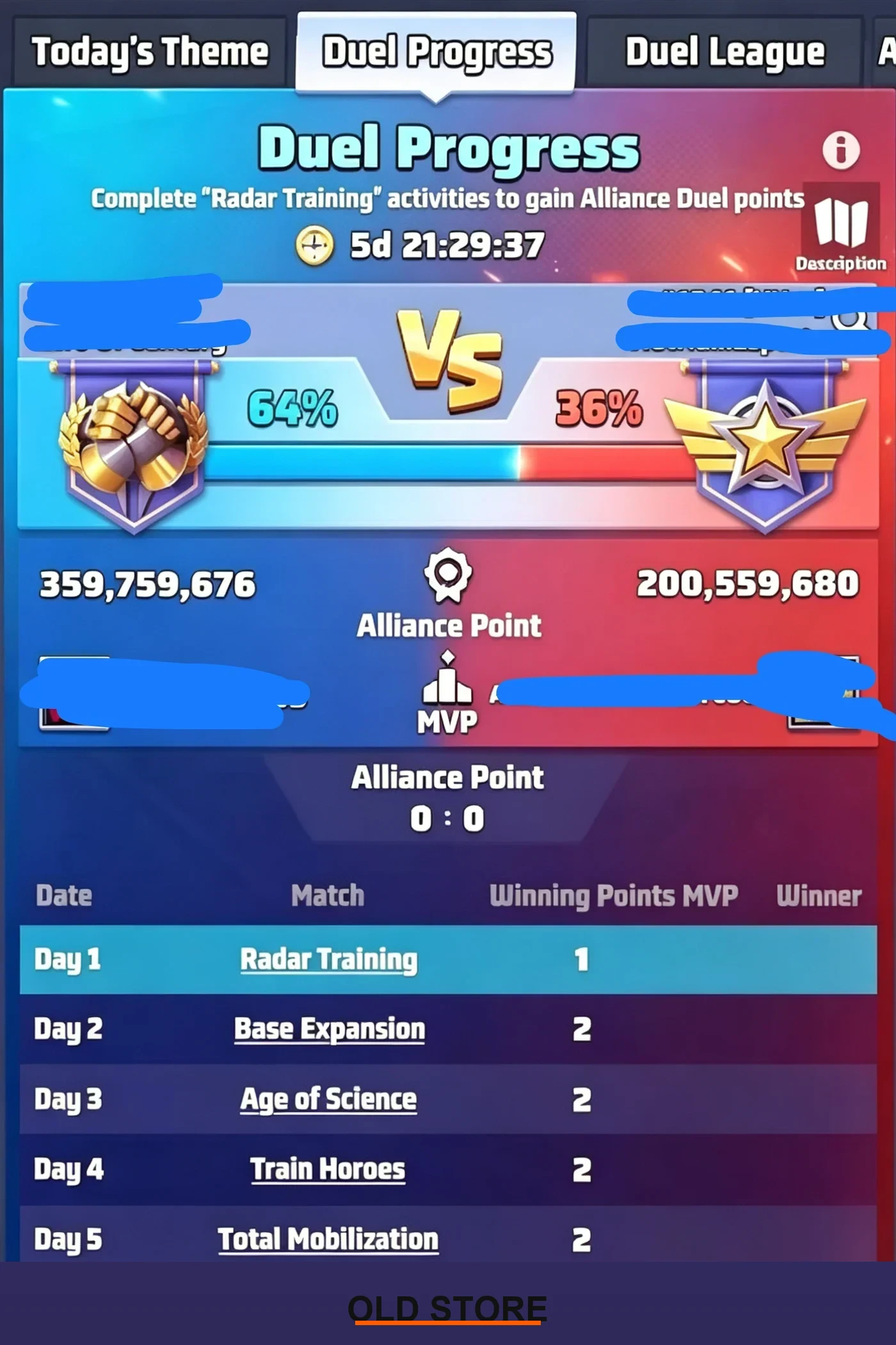 Sync with the Alliance Duel (Vs) Schedule