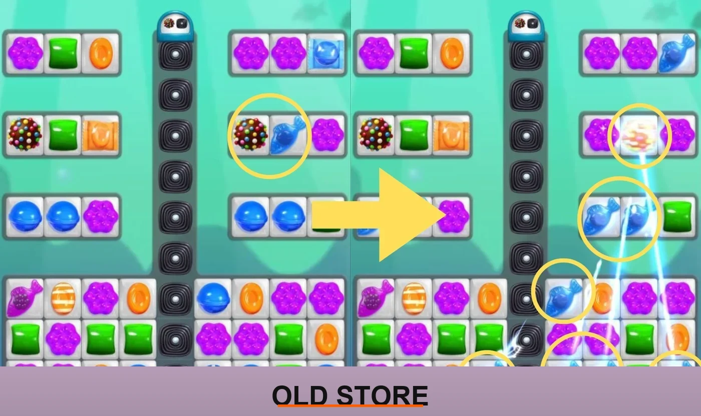 Candy Crush Saga Combo: Colour Bomb + Jelly Fish