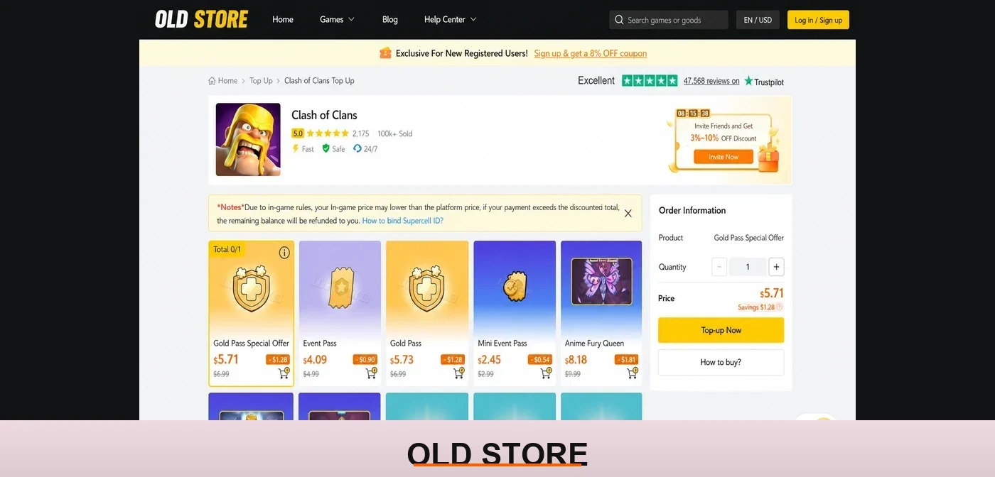 top up Clash of Clans