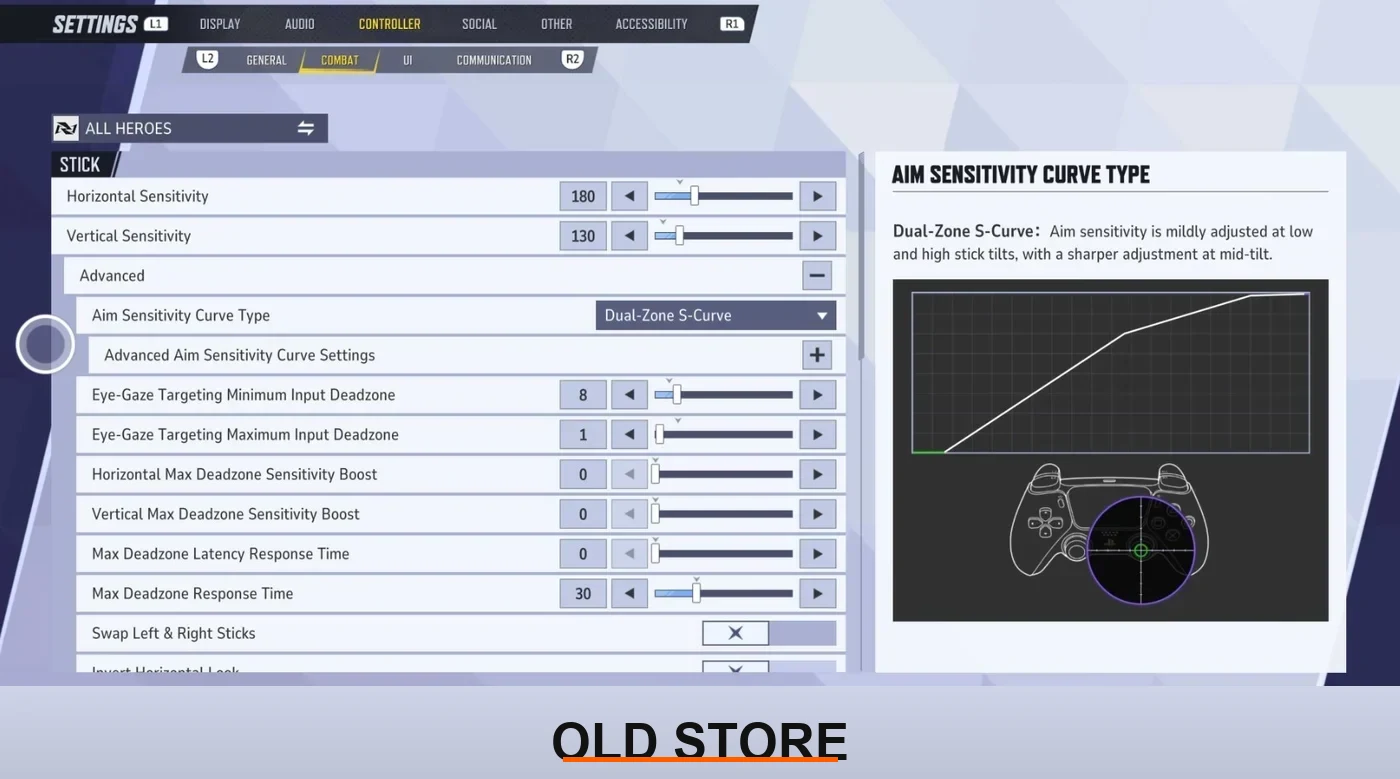 console aim in marvel rivals controller settings