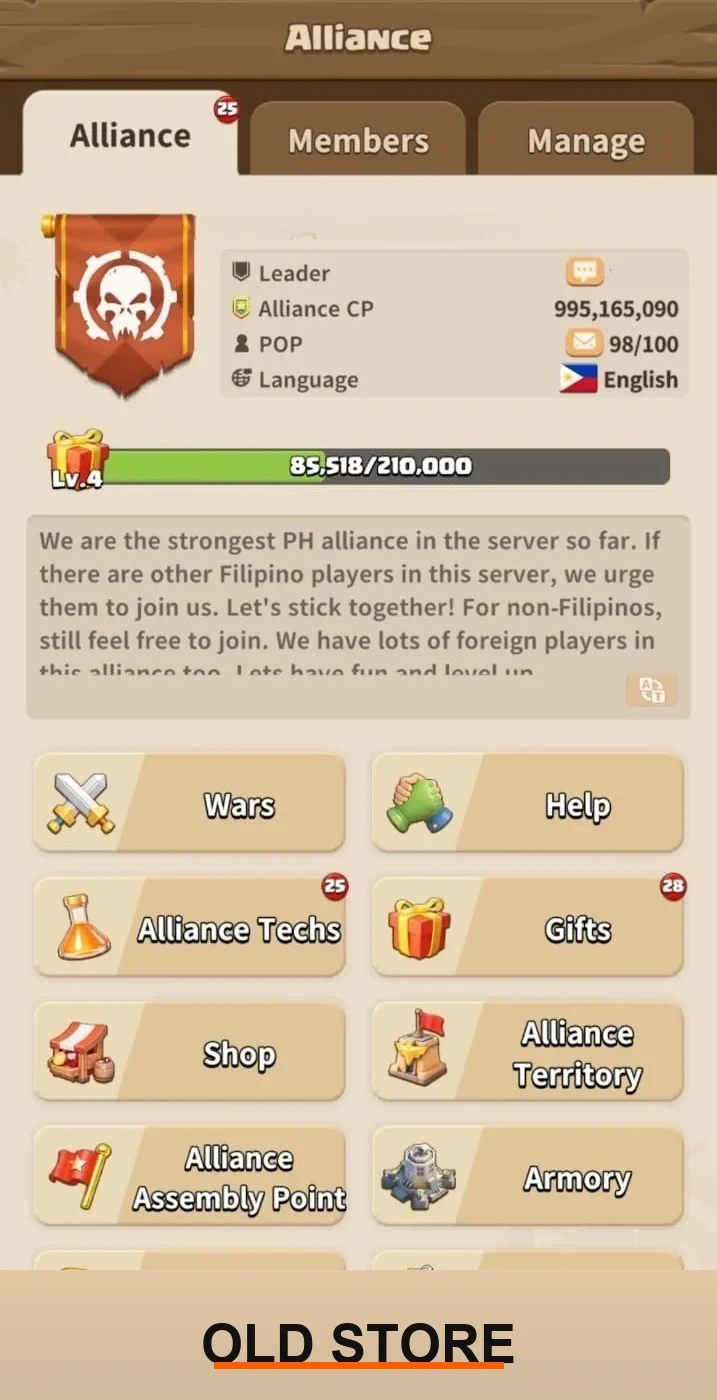 Dark War Survival Alliance Shop interface showing alliance coins, purchasable items, and reward exchange system