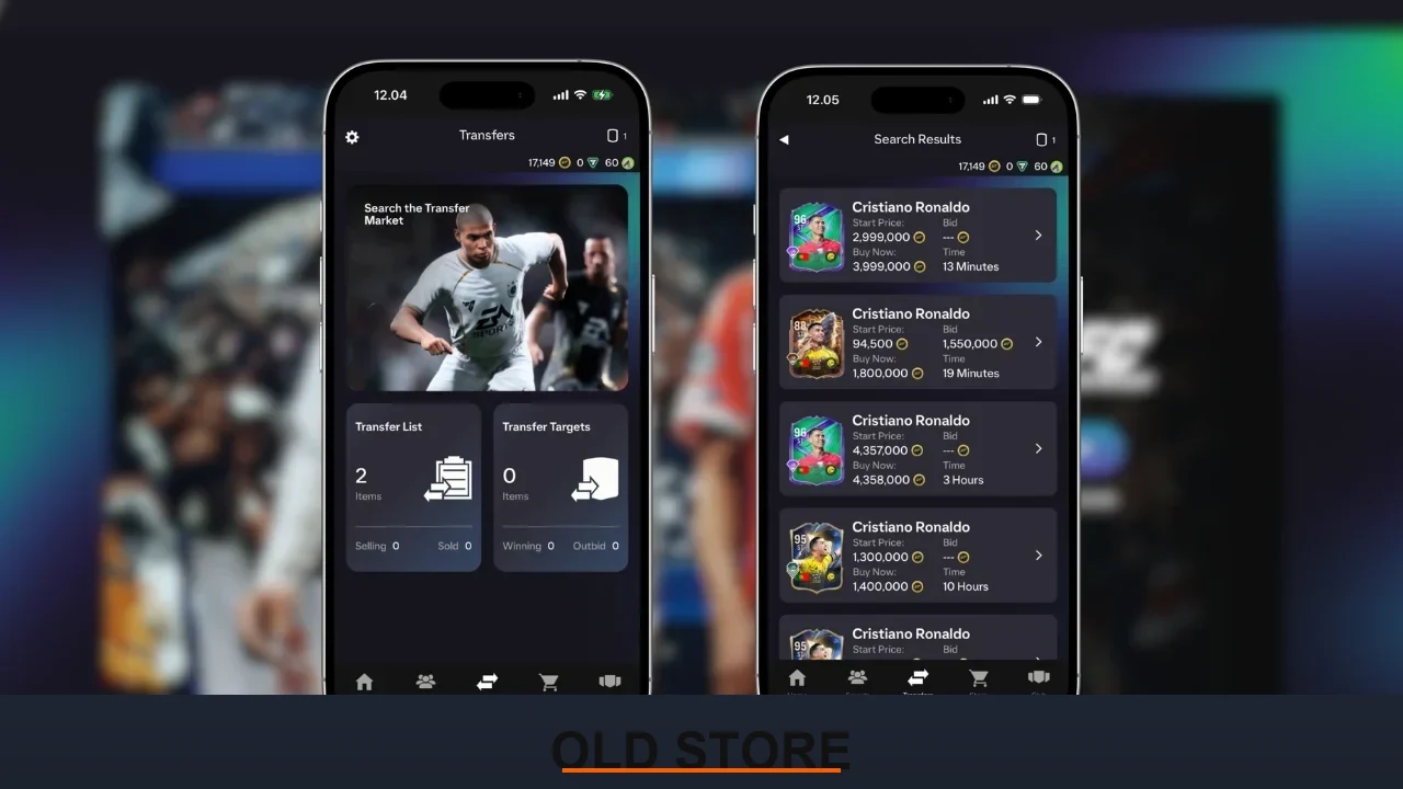 FC 26 Companion app Showing Transfer Search