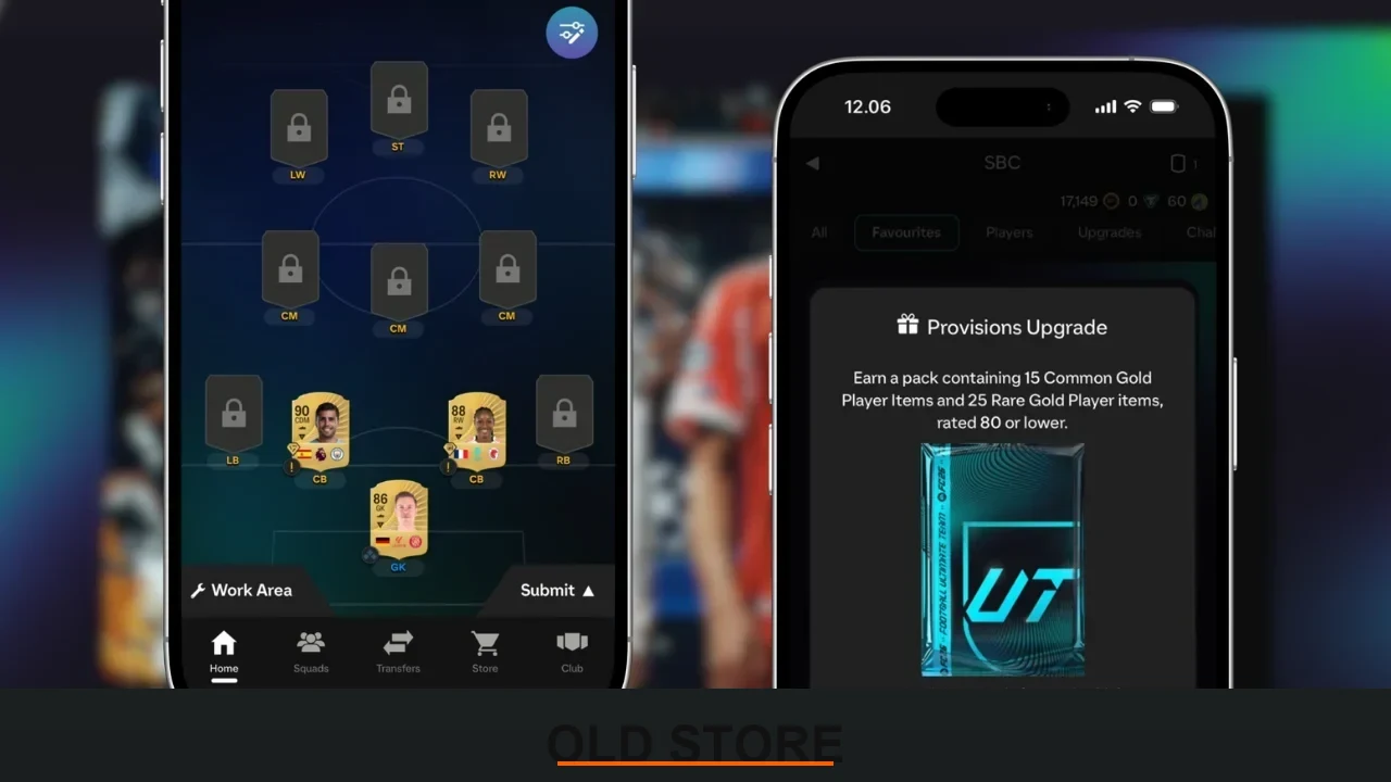 FC 26 Companion app Showing SBCs Search