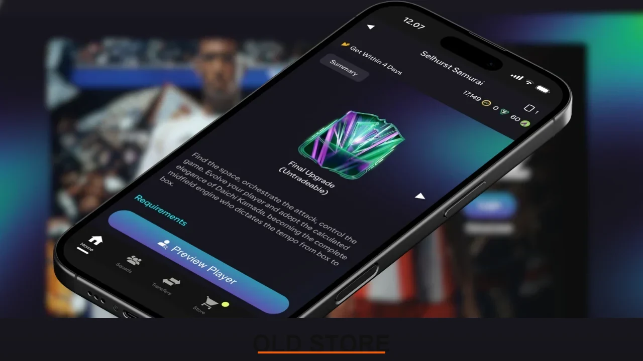FC 26 Companion app Showing EVO screen