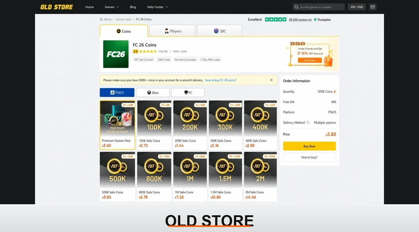 Buy FC 26 Coins Safely on OLD STORE