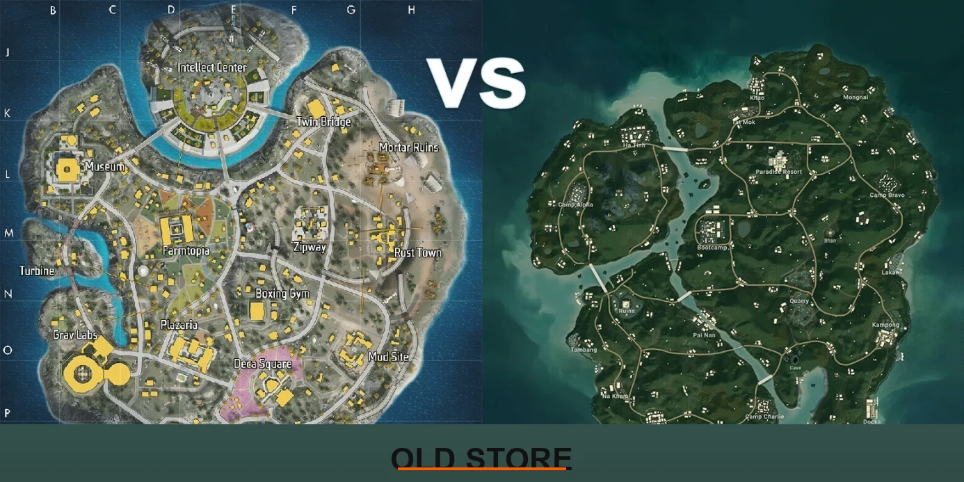 Free Fire vs PUBG Mobile Map