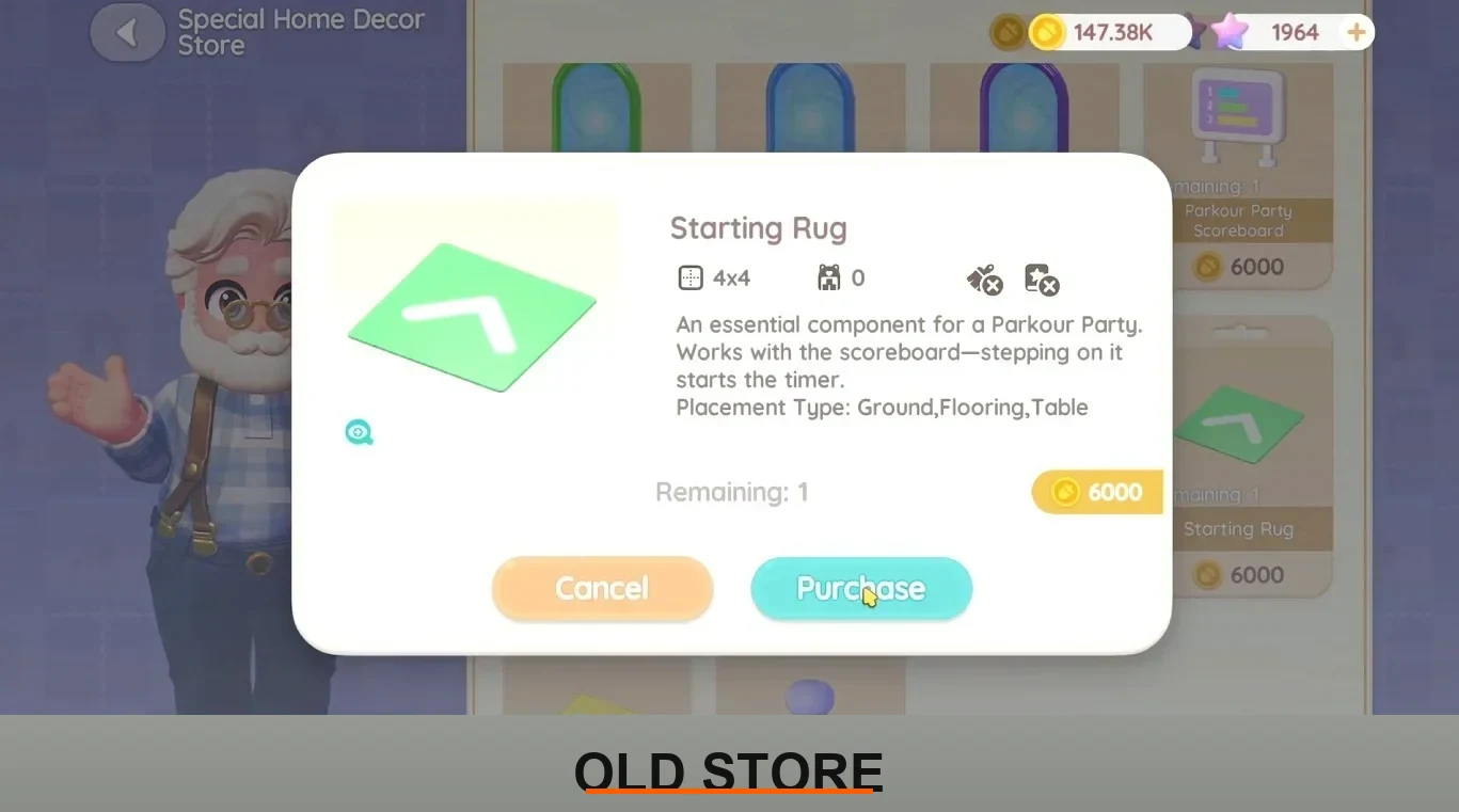 Starting rug heartopia Parkour party