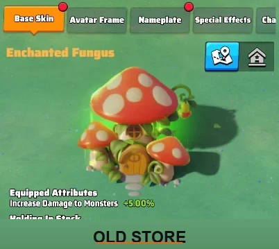 The Enchanted Fungus Skin gives a Passive +5% Damage Bonus Against All Monsters Including Code Bosses when Equipped