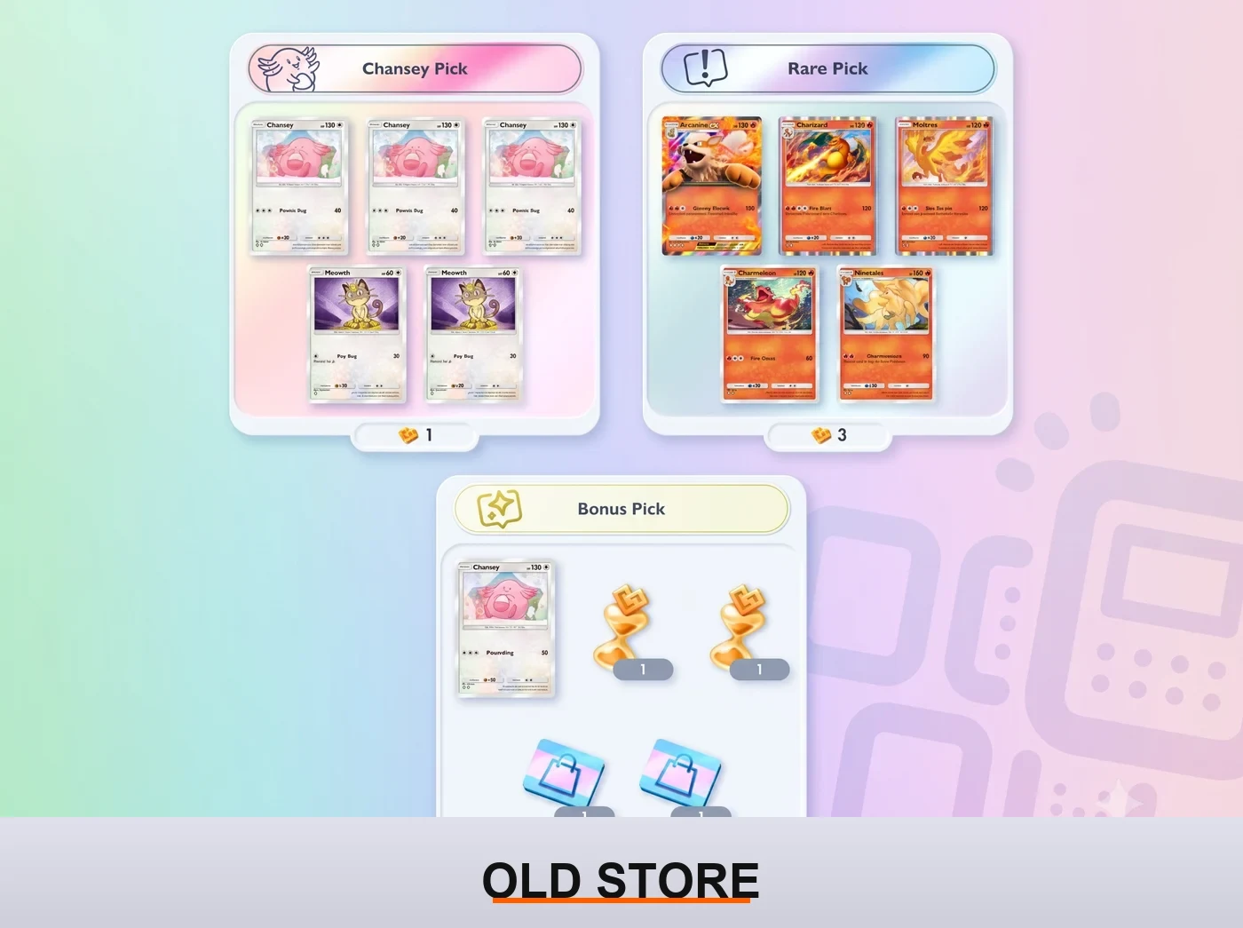 The three special Wonder Pick types in Pokémon TCG Pocket