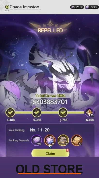 Chaos Invasion Total Damage and Rewards